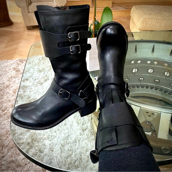🔥HP! 🥂🍾👏🔥GEEWAWA 🔥 Fab NEW Moto Boots — Size 6. Leather **VERY RARE & SO COOL ⭐️ - Picture 10 of 14
